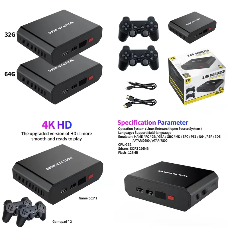 Gaming Set Accessories - جهاز ألعاب فيديو M8plus عالي الدقة