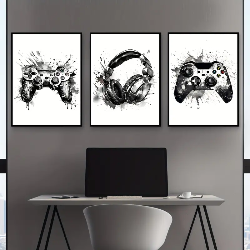 Gaming Set Accessories - 3 قطع لوحات قماشية بدون إطار،