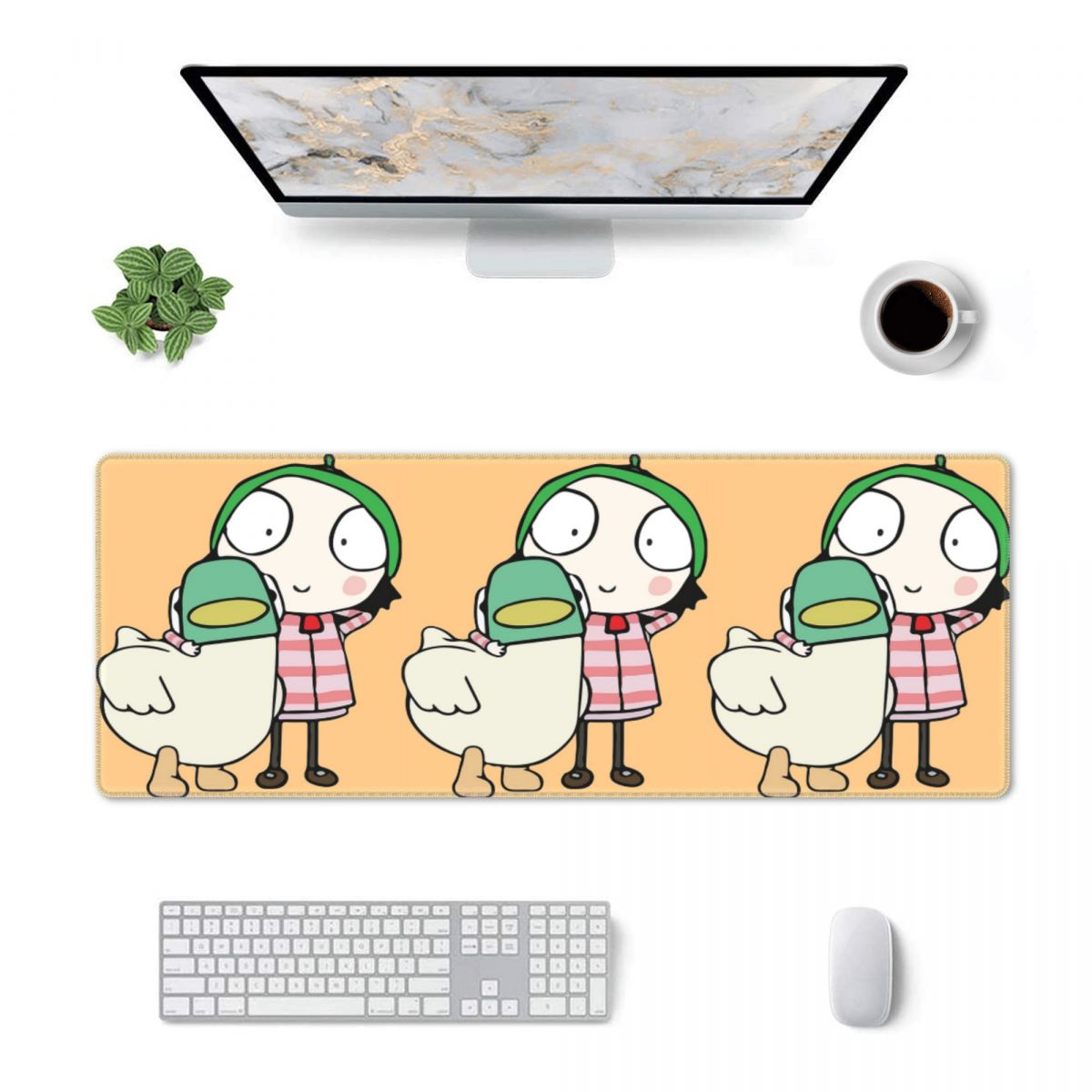 Gaming Accessories To Have - بساط فأرة كبير بتصميم سارة والبطة