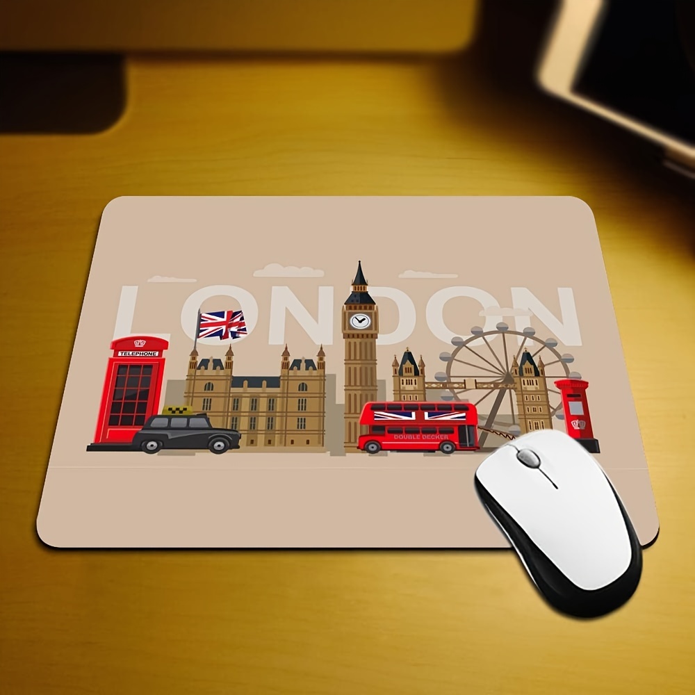 Gaming Accessories London - بساط فأرة مطاطي بتصميم معالم لندن،